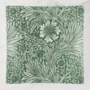 william morris marigold green floral flower trinket tray