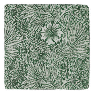 william morris marigold green floral flower trivet