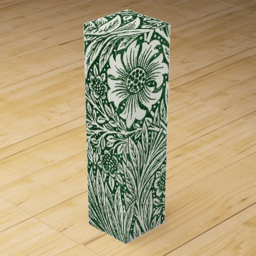 william morris marigold green floral flower wine box