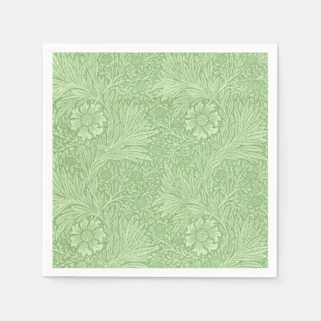 William Morris Marigold (Green) Pattern Paper Napkins (Front)
