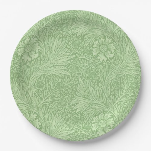 William Morris Marigold Green Pattern Paper Plates