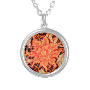 William Morris Marigold Vintage Floral Silver Plated Necklace