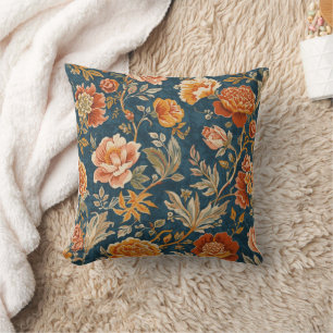 William Morris marigold Vintage floral Throw Pillow