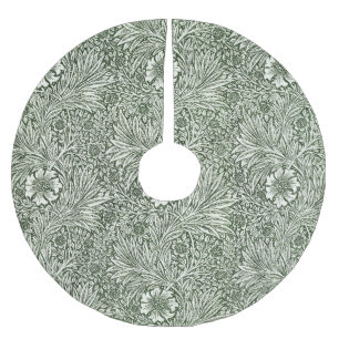 William Morris Marigold Vintage Green Floral Brushed Polyester Tree Skirt