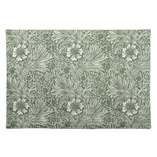 William Morris Marigold Vintage Green Floral Cloth Placemat