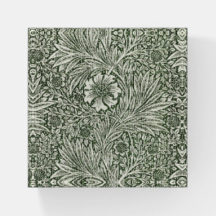 William Morris Marigold Vintage Green Floral Paperweight