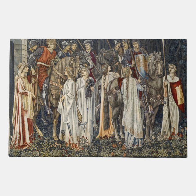 William Morris Medieval Knights Tapestry Design Doormat (Front)