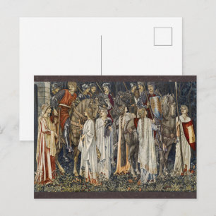 William Morris Medieval Knights Tapestry Design Postcard