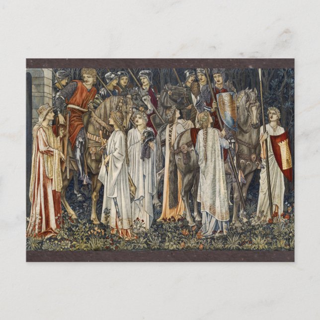 William Morris Medieval Knights Tapestry Design Postcard (Front)