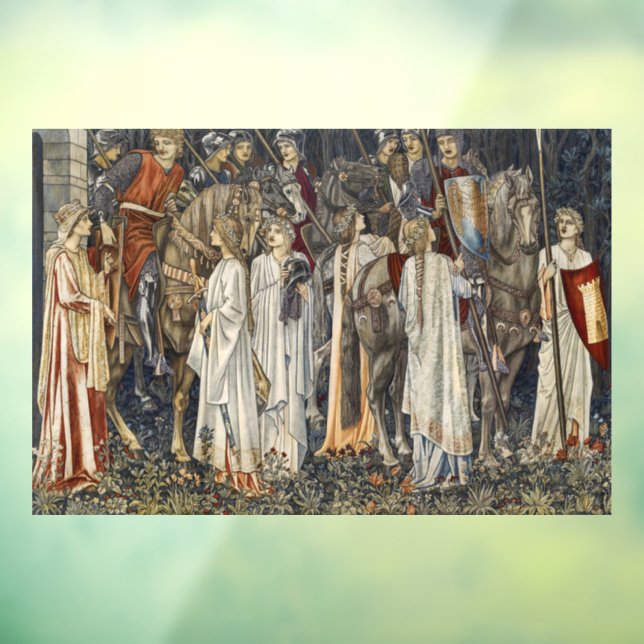William Morris Medieval Knights Tapestry Design Window Cling (Sheet 3)