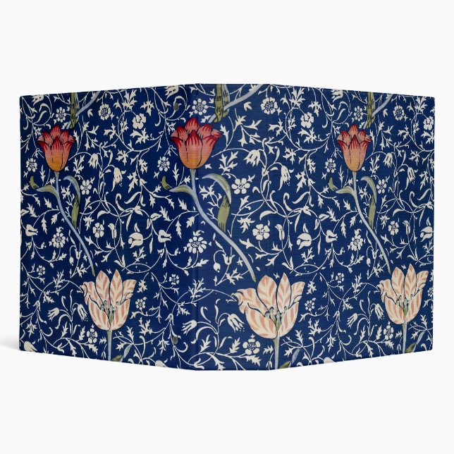 William Morris Medway Blue Floral 3 Ring Binder (Background)