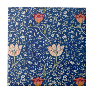 William Morris Medway Blue Floral Ceramic Tile
