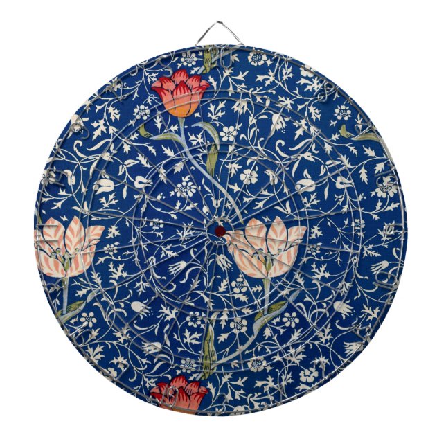 William Morris Medway Blue Floral  Dart Board (Front)