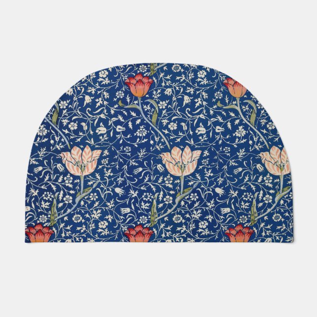 William Morris Medway Blue Floral  Doormat (Front)