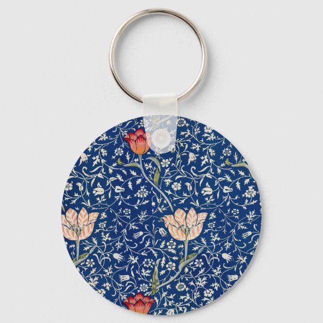 William Morris Medway Blue Floral  Keychain (Front)
