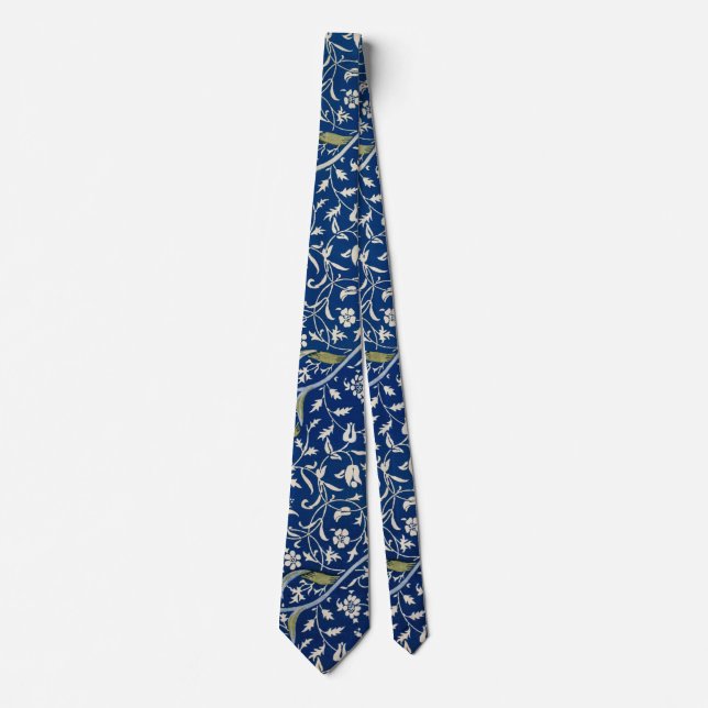 William Morris Medway Blue Floral  Neck Tie (Front)