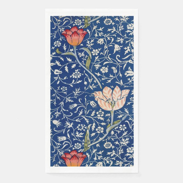 William Morris Medway Blue Floral  Paper Guest Towels (Front)