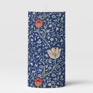 William Morris Medway Blue Floral Pillar Candle