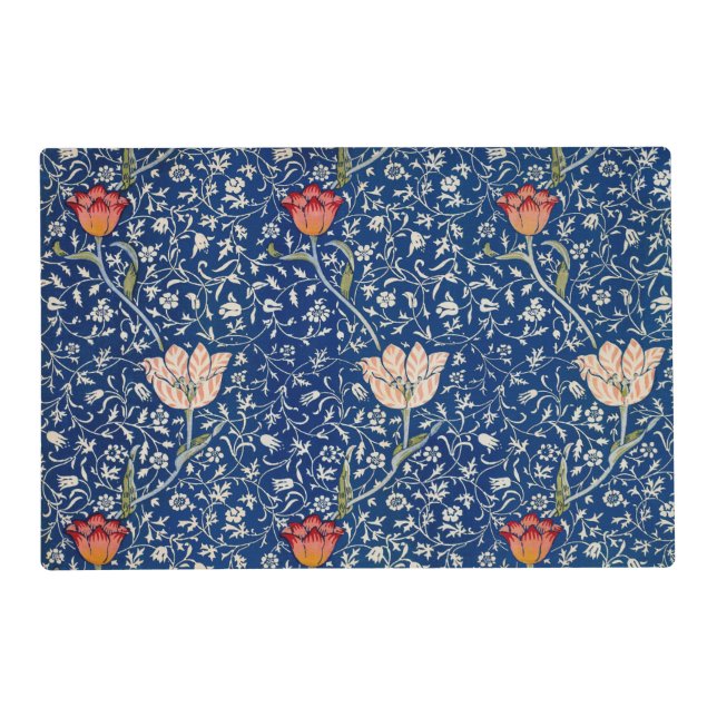 William Morris Medway Blue Floral  Placemat (Front)