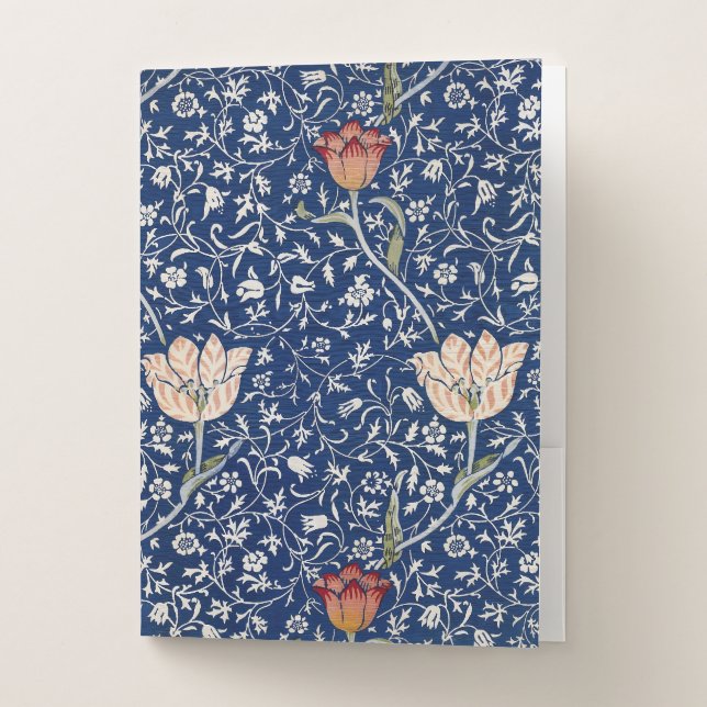 William Morris Medway Blue Floral Pocket Folder (Front)