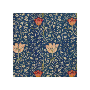 William Morris Medway Blue Floral  Wood Wall Art