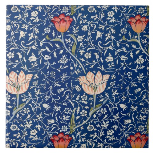 William Morris Medway Blue Flower Classic Ceramic Tile