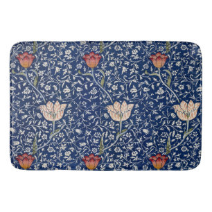 William Morris Medway Blue Tulip Floral Art Bath Mat