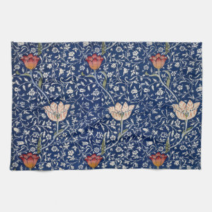 William Morris Medway Blue Tulip Floral Art Kitchen Towel