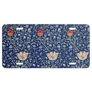 William Morris Medway Blue Tulip Floral Art License Plate