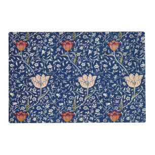 William Morris Medway Blue Tulip Floral Art Placemat