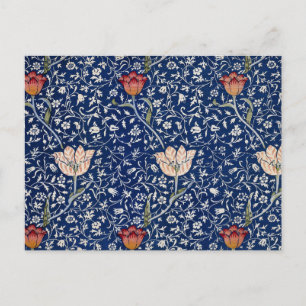William Morris Medway Blue Tulip Floral Art Postcard