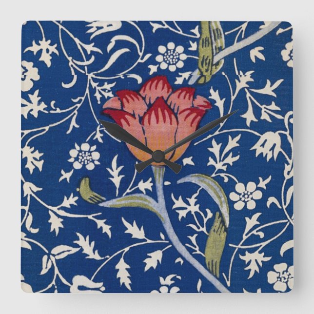 William Morris Medway Pattern Square Wall Clock (Front)