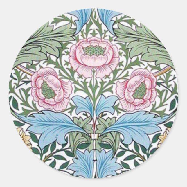 William Morris Myrtle Chintz Pattern Stickers (Front)