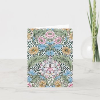 William Morris Myrtle Floral Pattern Note Cards by Bramblewood at Zazzle