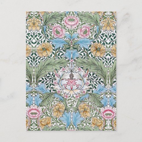 William Morris Myrtle Floral Pattern Postcard