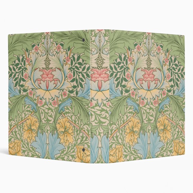 William Morris Myrtle Flower Floral Botanical 3 Ring Binder (Background)