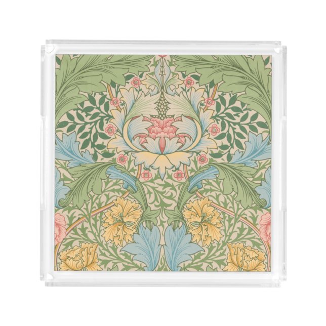 William Morris Myrtle Flower Floral Botanical Acrylic Tray (Front)