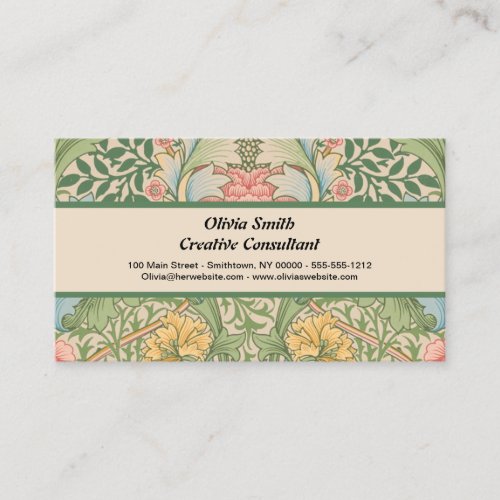 William Morris Myrtle Flower Floral Botanical Business Card