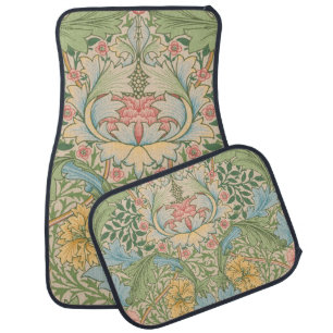 William Morris Myrtle Flower Floral Botanical Car Floor Mat