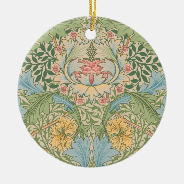 William Morris Myrtle Flower Floral Botanical Ceramic Ornament (Front)