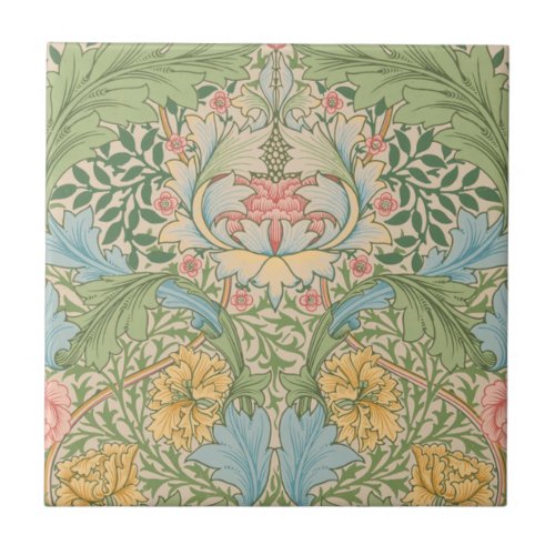 William Morris Myrtle Flower Floral Botanical Ceramic Tile