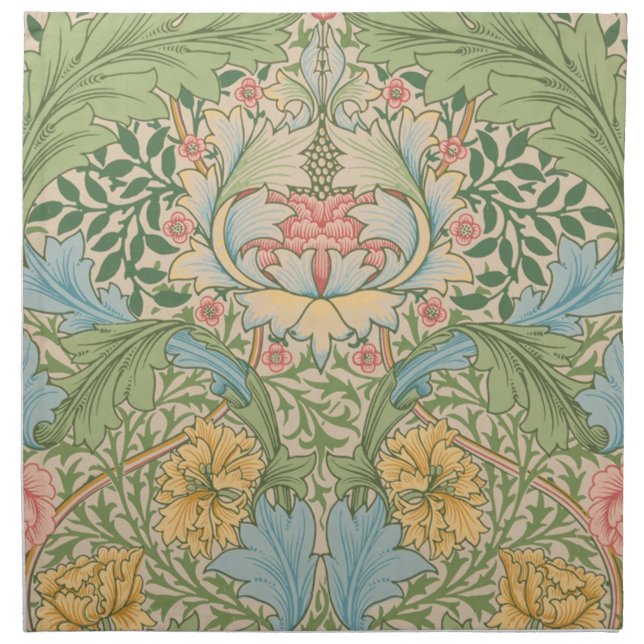 William Morris Myrtle Flower Floral Botanical Cloth Napkin (Front)