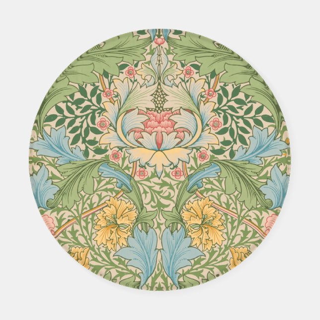 William Morris Myrtle Flower Floral Botanical Coaster Set (Single)