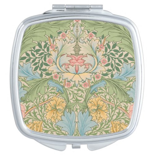 William Morris Myrtle Flower Floral Botanical Compact Mirror