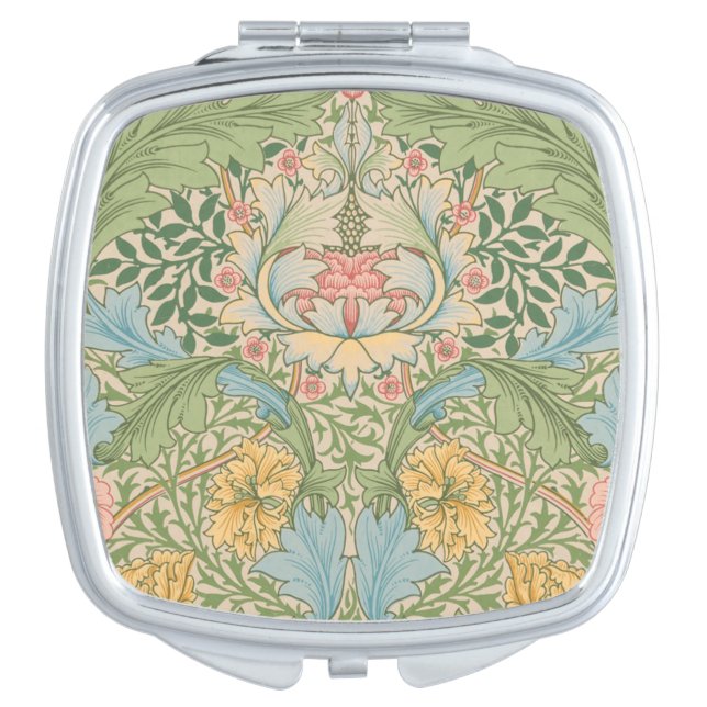 William Morris Myrtle Flower Floral Botanical Compact Mirror (Front)