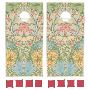William Morris Myrtle Flower Floral Botanical Cornhole Set