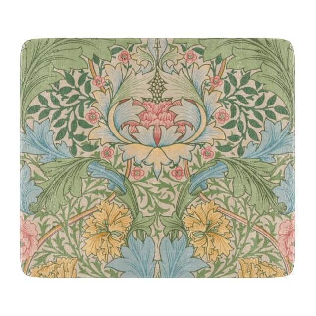 William Morris Myrtle Flower Floral Botanical Cutting Board (Front)