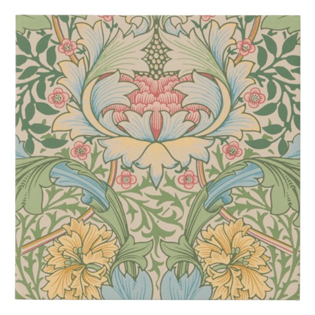 William Morris Myrtle Flower Floral Botanical Faux Canvas Print (Front)