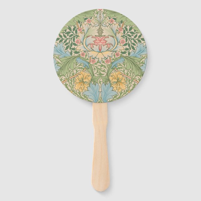 William Morris Myrtle Flower Floral Botanical Hand Fan (Front)