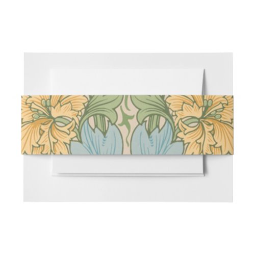 William Morris Myrtle Flower Floral Botanical Invitation Belly Band